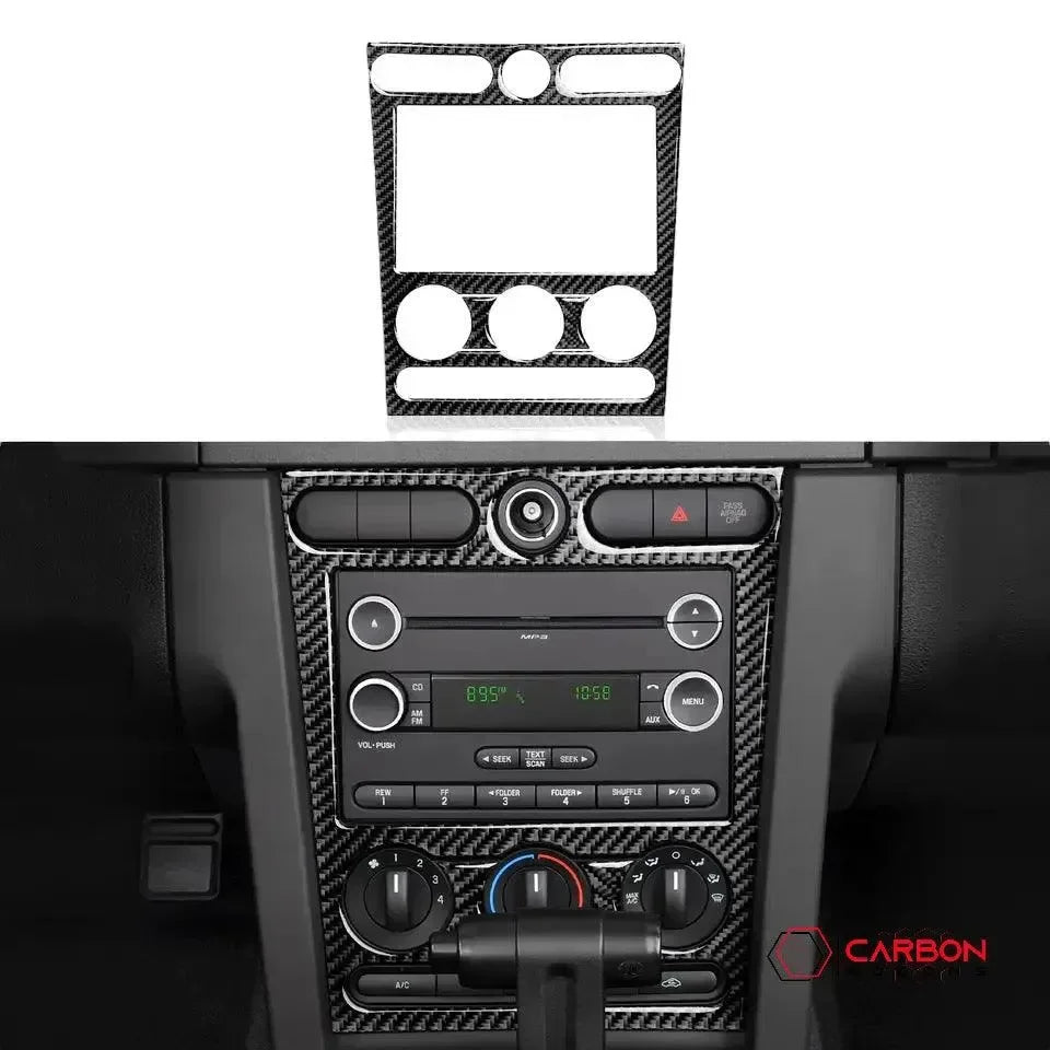  Real Carbon Fiber Infotainment Radio Trim Overlay | Mustang 2005-2009