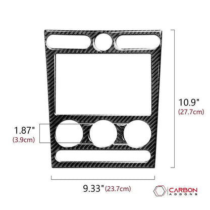 [4pcs] Real Carbon Fiber Infotainment Radio Trim Overlay | Mustang 2005-2009