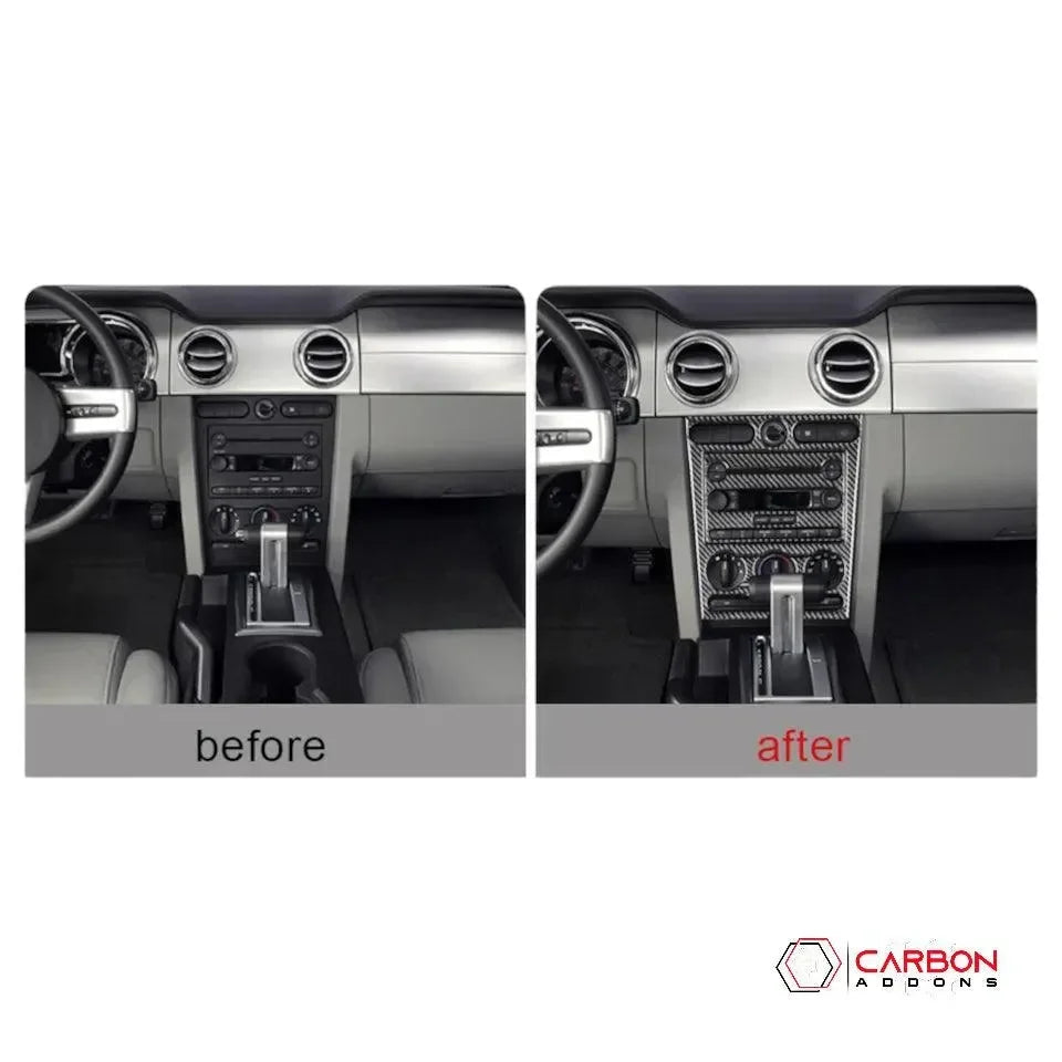  Real Carbon Fiber Infotainment Radio Trim Overlay | Mustang 2005-2009