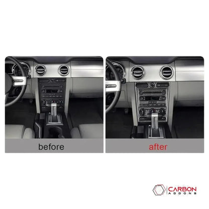  Real Carbon Fiber Infotainment Radio Trim Overlay | Mustang 2005-2009