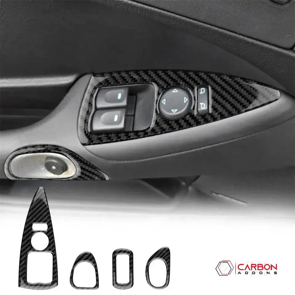 [4pcs] Real Carbon Fiber Window & Door Switch Trim Overlay | C6 2005-2013 Corvette