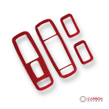 [4pcs] Real Carbon Fiber Window Switch Trim Overlay for 2011-2023 Dodge Durango