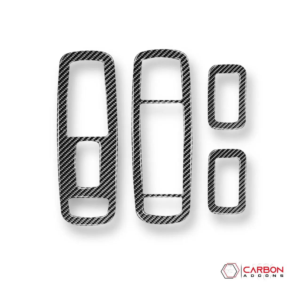 [4pcs] Real Carbon Fiber Window Switch Trim Overlay for 2011-2023 Dodge Durango