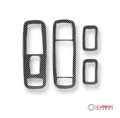 [4pcs] Real Carbon Fiber Window Switch Trim Overlay for 2011-2023 Dodge Durango