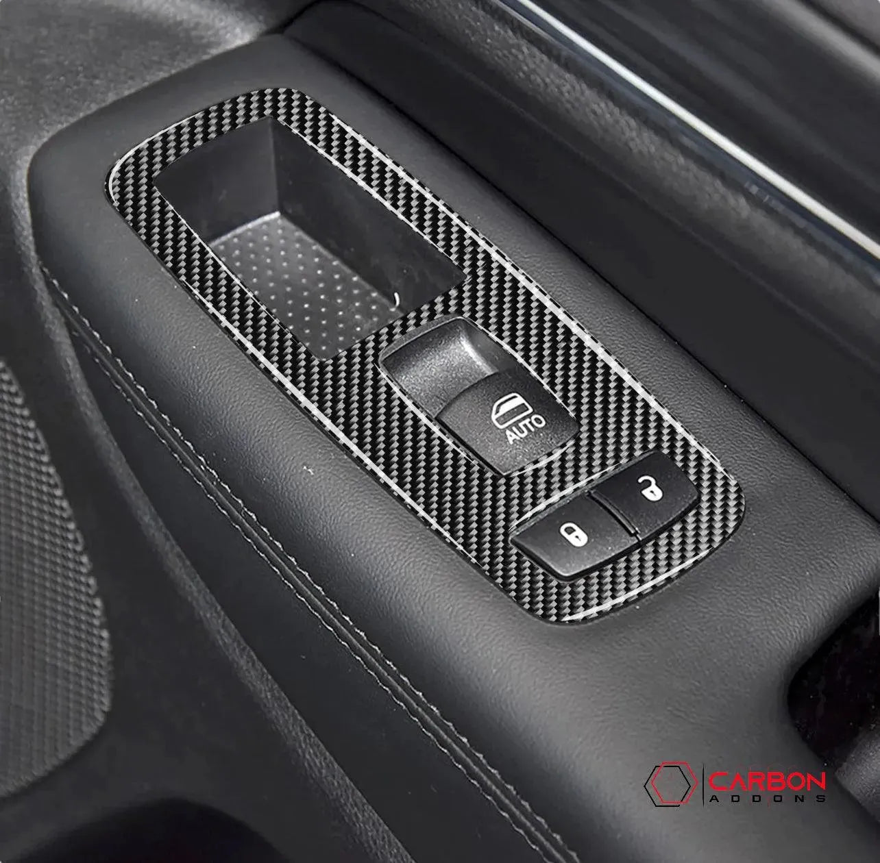 [4pcs] Real Carbon Fiber Window Switch Trim Overlay for 2011-2023 Dodge Durango