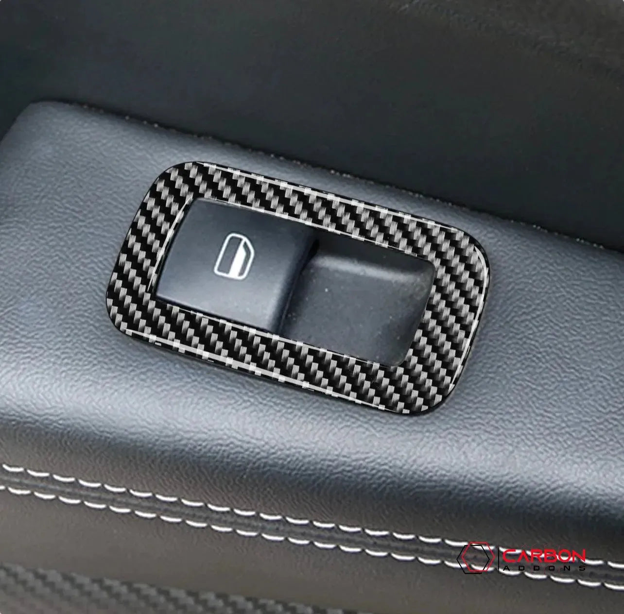 [4pcs] Real Carbon Fiber Window Switch Trim Overlay for 2011-2023 Dodge Durango