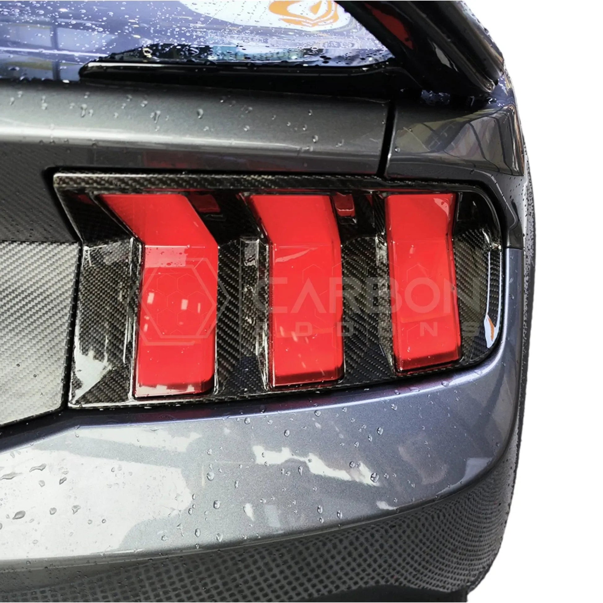 Real Carbon Fiber Taillight Trim Covers for 2024+ Ford Mustang