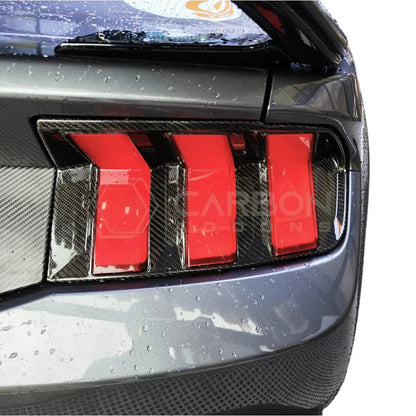 Real Carbon Fiber Taillight Trim Covers for 2024+ Ford Mustang