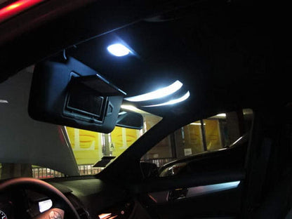 For Ford 09-14 F150 White 6-SMD LED Dome Interior Light with T10 and Festoon Adapter-2pcs