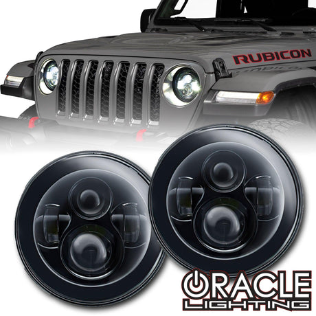 ORACLE Lighting 7" High Powered LED Headlights (Pair) - Black Bezel