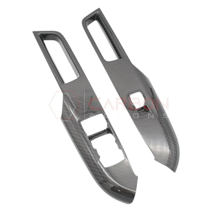 Real Carbon Fiber Window Switch Control Trim Covers V2 for 2024+ Ford Mustang