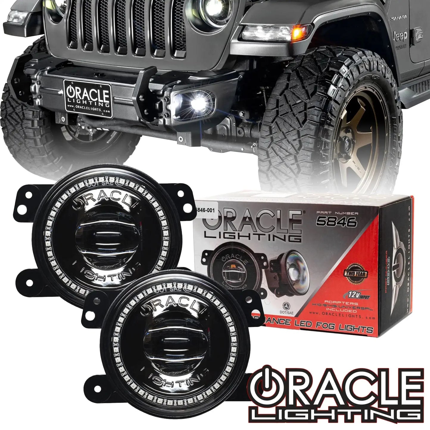 ORACLE Lighting Jeep Wrangler JK/JL & Gladiator JT High Performance 20W LED Fog Lights - Dynamic ColorSHIFT