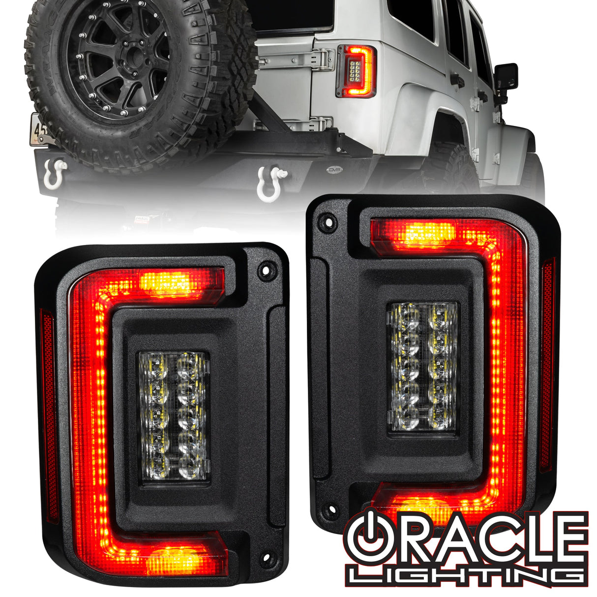 ORACLE Lighting Flush Mount LED Tail Lights for 2007-2017 Jeep Wrangler JK