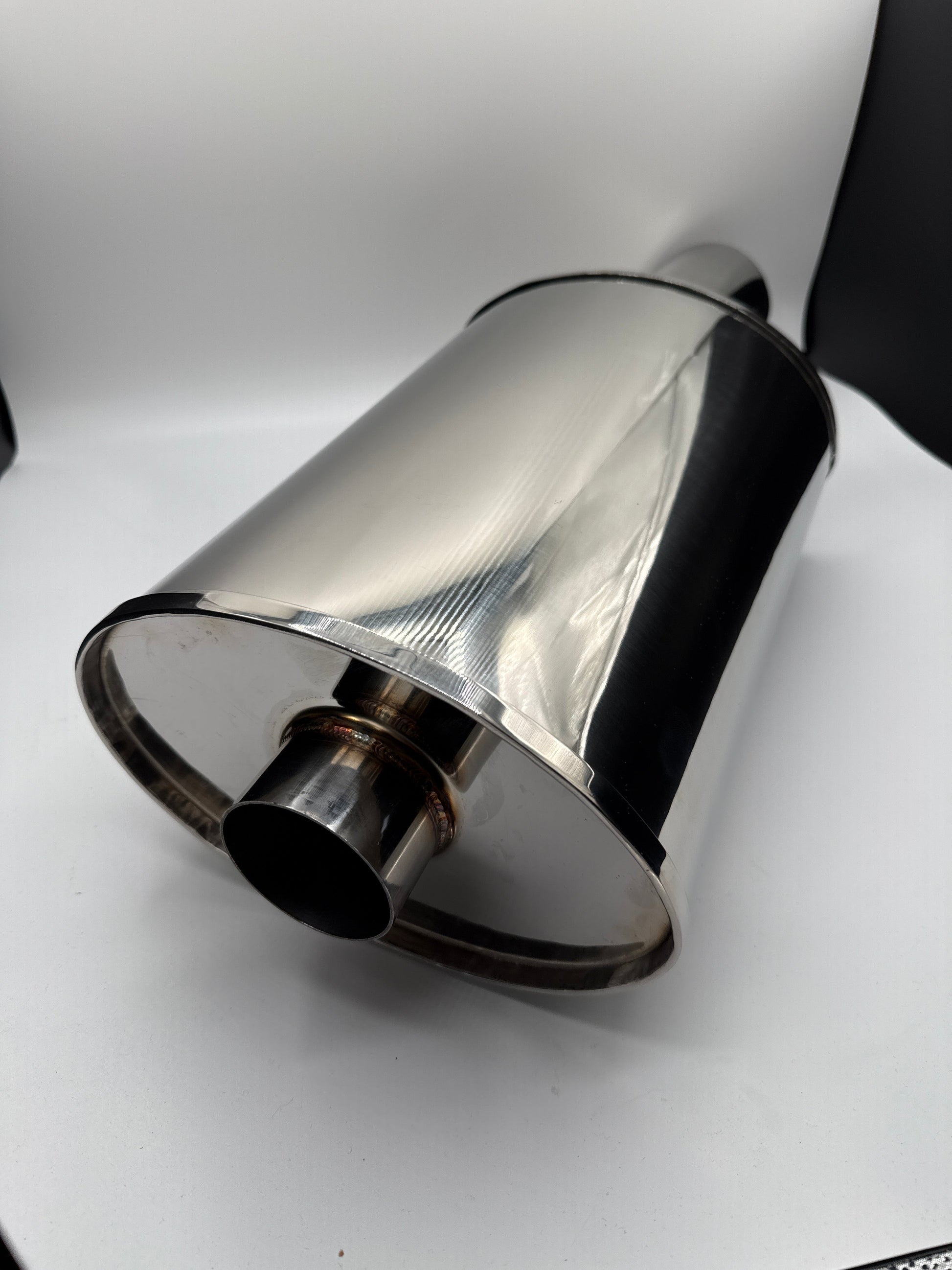 SPDZ1 World Spec 2.5 Inch Muffler Oval 2.5" Inlet 3.5" Outlet