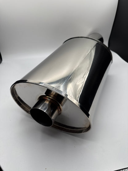 SPDZ1 World Spec 2.5 Inch Muffler Oval 2.5" Inlet 3.5" Outlet