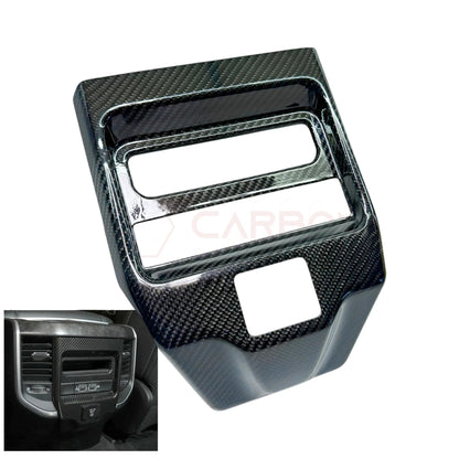 2019+ RAM 1500/TRX Interior Rear AC Vent Center Trim Real Carbon Fiber Cover