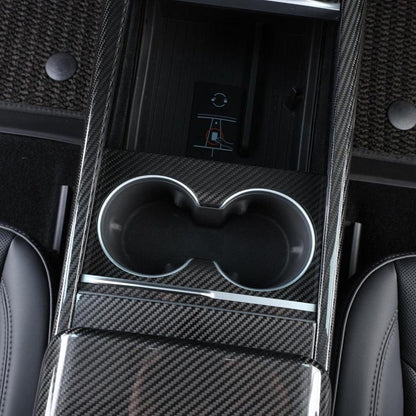 2024-Up Tesla Model 3 Carbon Fiber Interior Water Cup Frame