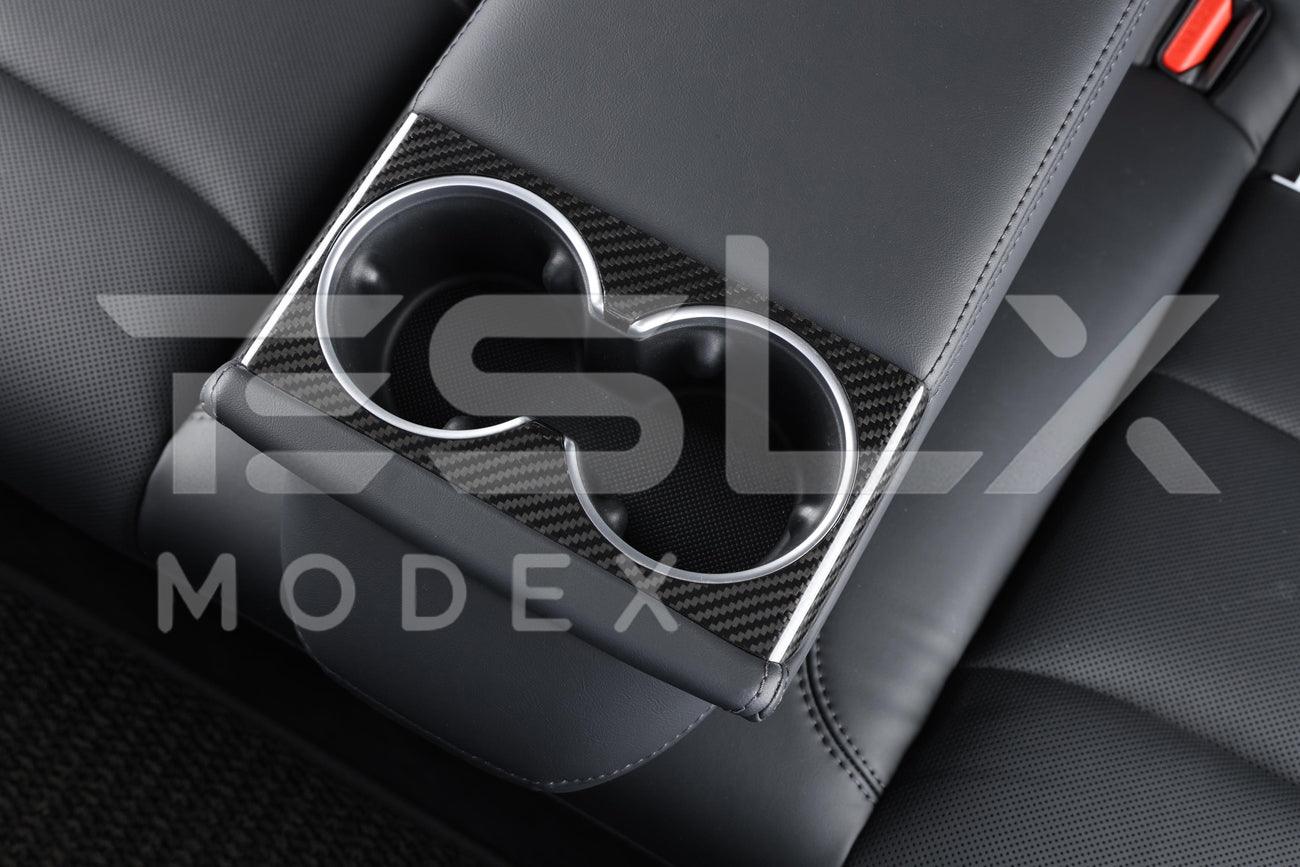 2024-Up Tesla Model 3 Carbon Fiber Interior Water Cup Frame