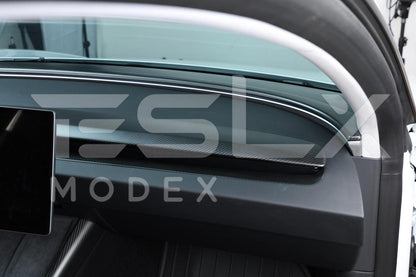 2024-Up Tesla Model 3 Carbon Fiber Interior Front Dashboard Cover