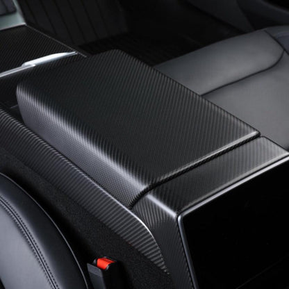 2020-Up Tesla Model 3 & Y Carbon Fiber Interior Center Armrest Cover