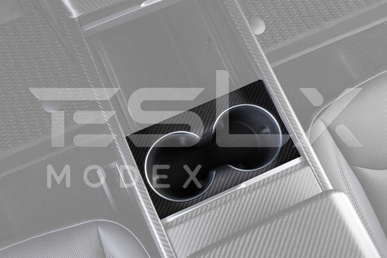 2024-Up Tesla Model 3 Carbon Fiber Interior Water Cup Frame