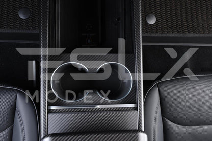 2024-Up Tesla Model 3 Carbon Fiber Interior Water Cup Frame