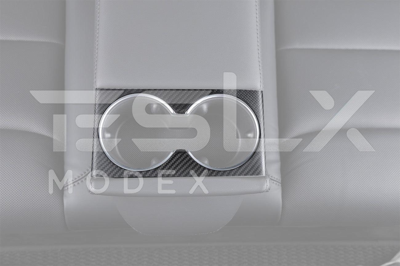 2024-Up Tesla Model 3 Carbon Fiber Interior Water Cup Frame