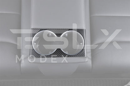 2024-Up Tesla Model 3 Carbon Fiber Interior Water Cup Frame