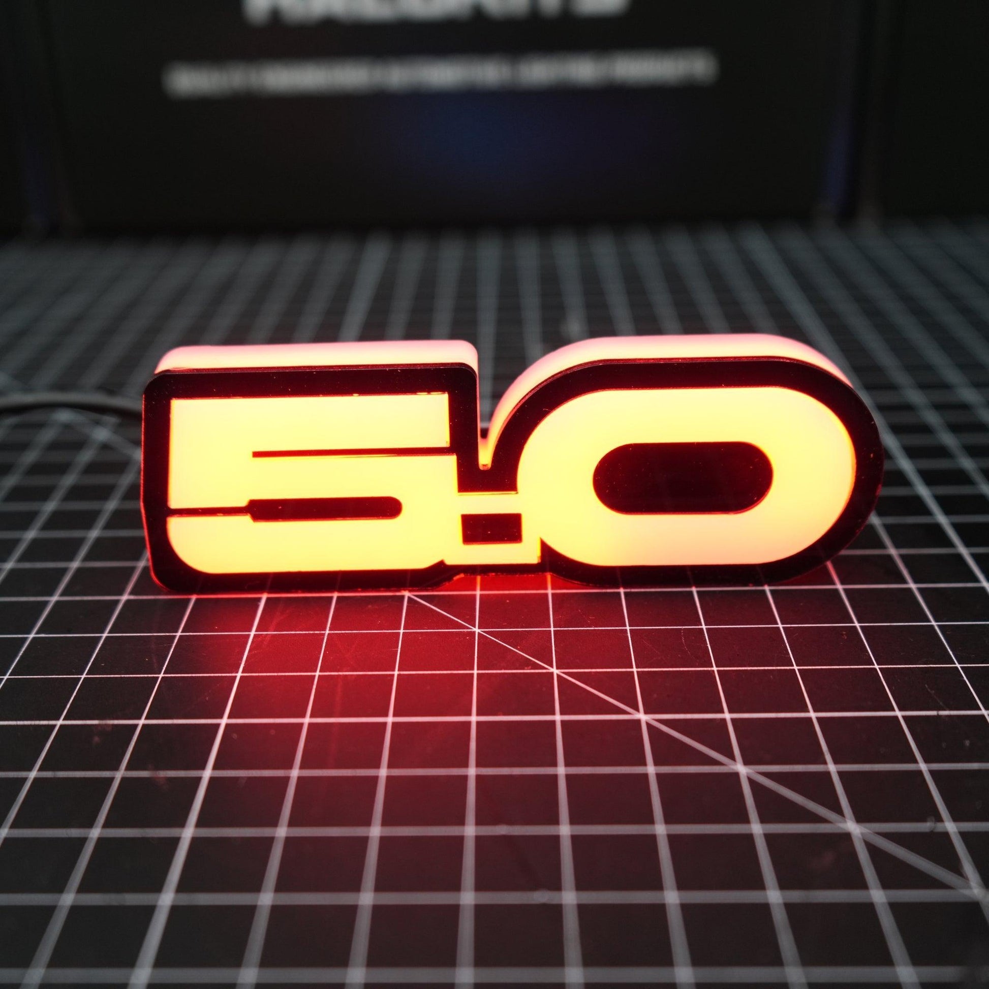 5.0 LED Emblem Badge: Ford Mustang (Multicolor Flow)