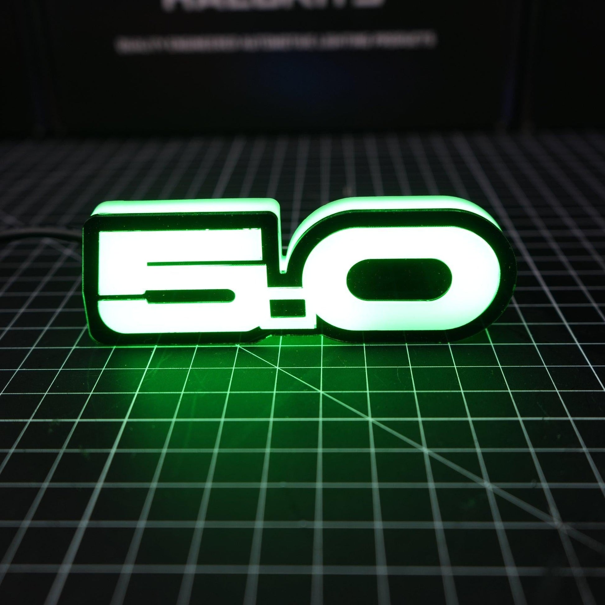 5.0 LED Emblem Badge: Ford Mustang (Multicolor Flow)