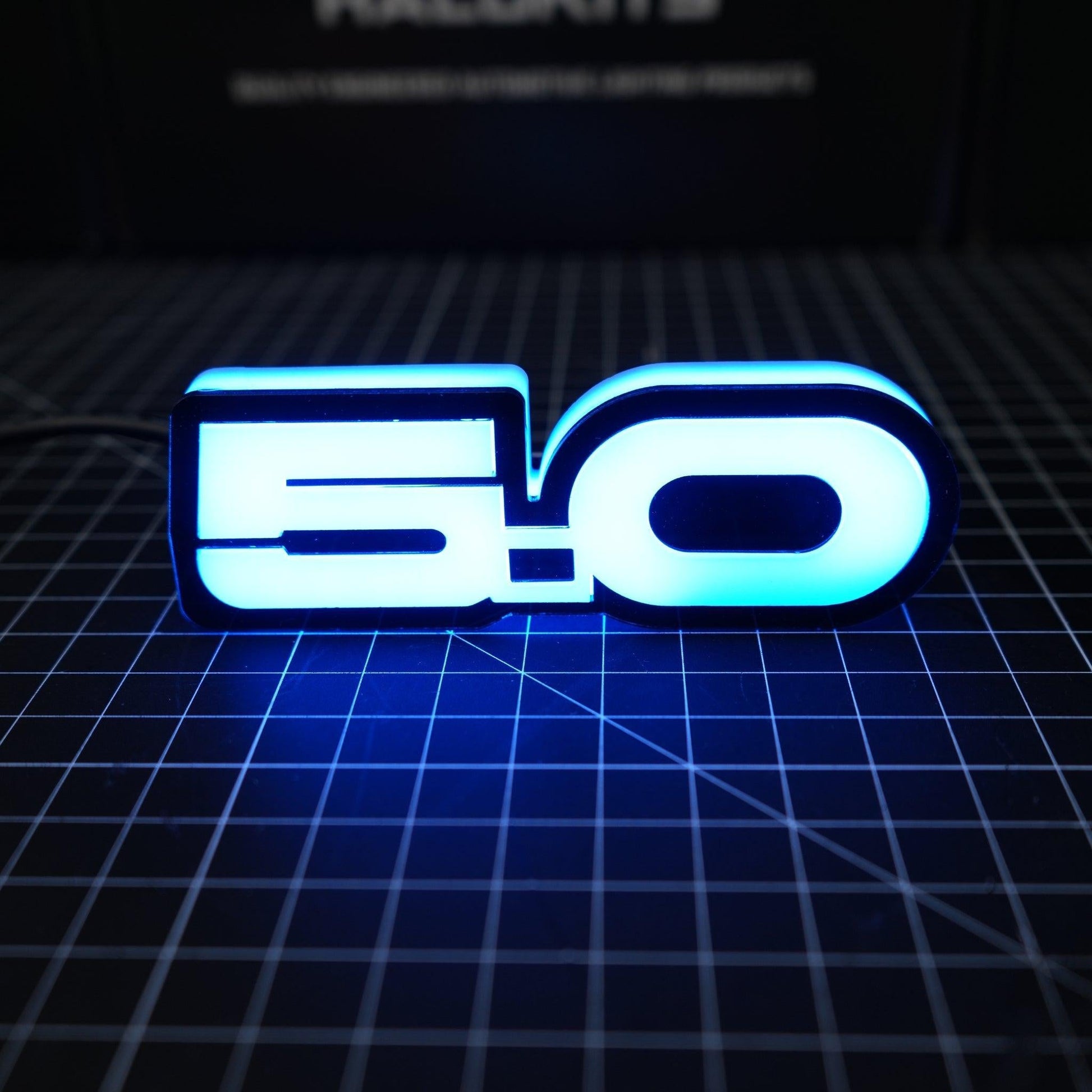 5.0 LED Emblem Badge: Ford Mustang (Multicolor Flow)