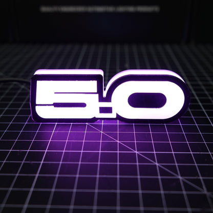 5.0 LED Emblem Badge: Ford Mustang (Multicolor Flow)