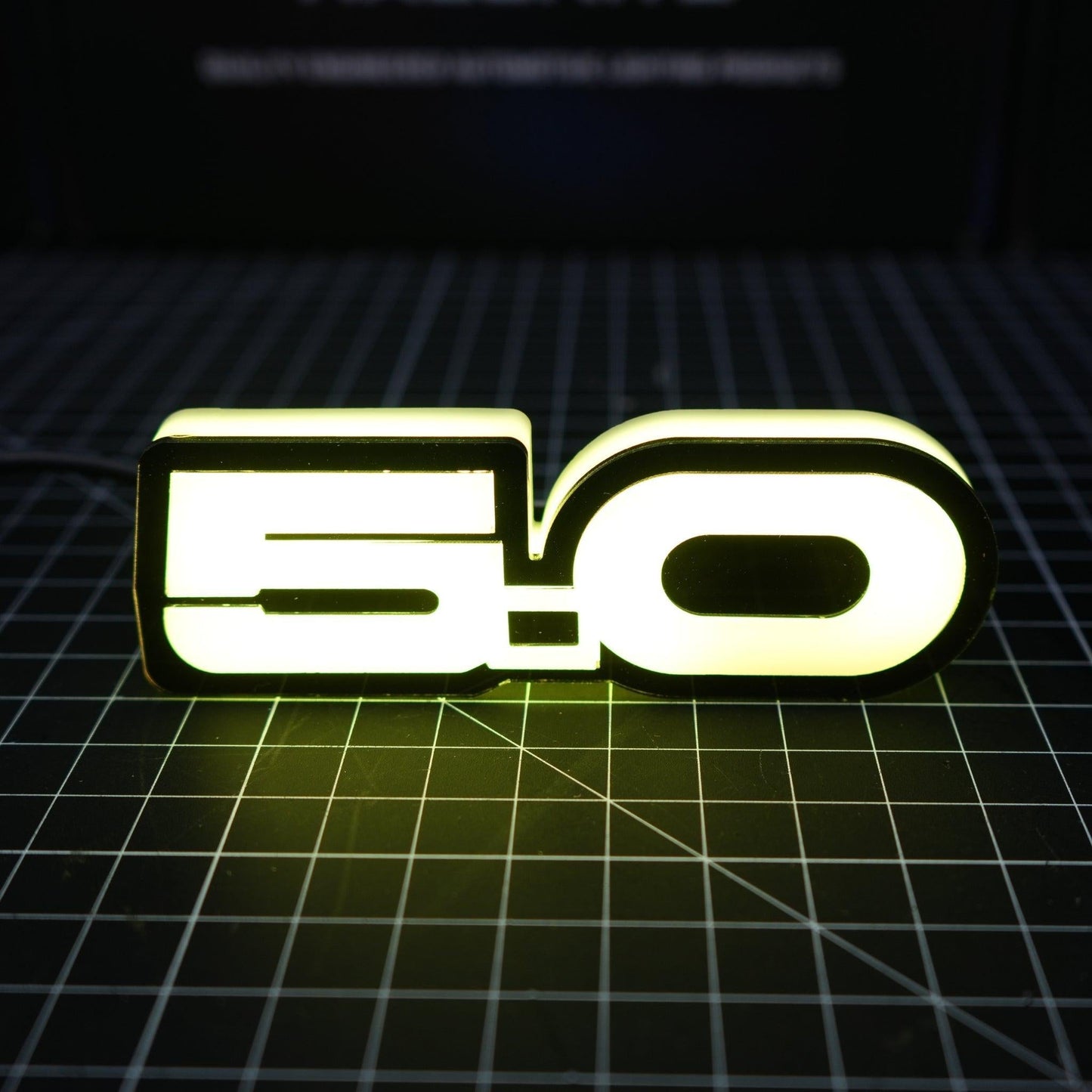 5.0 LED Emblem Badge: Ford Mustang (Multicolor Flow)