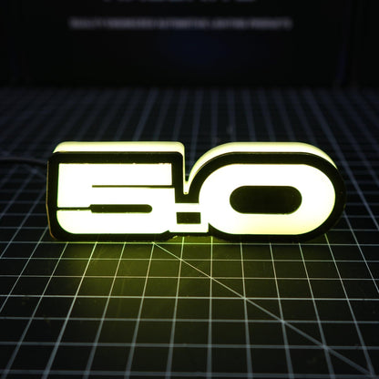 5.0 LED Emblem Badge: Ford Mustang (Multicolor Flow)