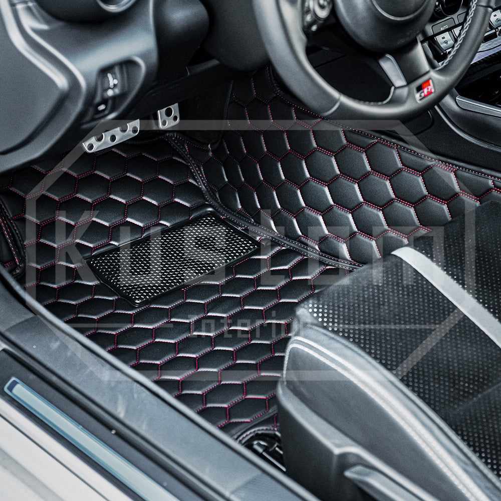EOS 2022+ Toyota GR86 / Subaru BRZ Honeycomb Leather Floor Mat Liners