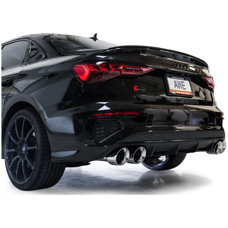 AWE 22-24 Audi 8Y S3 Track Edition Exhaust - Chrome Silver Tips