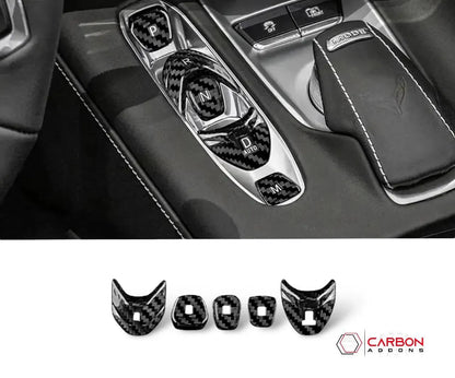 C8 Corvette Carbon Fiber Gear Shift Button Cover