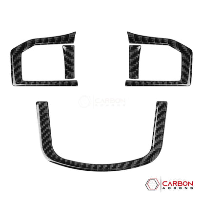 [5pcs] Real Carbon Fiber Steering Wheel Trim Overlay | 2015-2020 F150