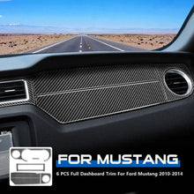 6 PCS Kit Full Dashboard Trim Carbon Fiber Interior Overlay For Mustang 2010-2014