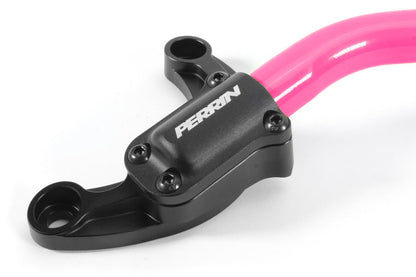Perrin 2022 WRX Strut Brace w/ Billet Feet - Hyper Pink