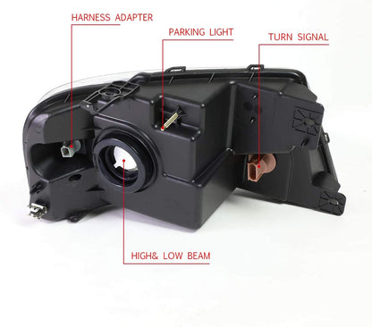 Dna Motoring Hlohf1504cham Headlight Assembly Driver And Passenger Side