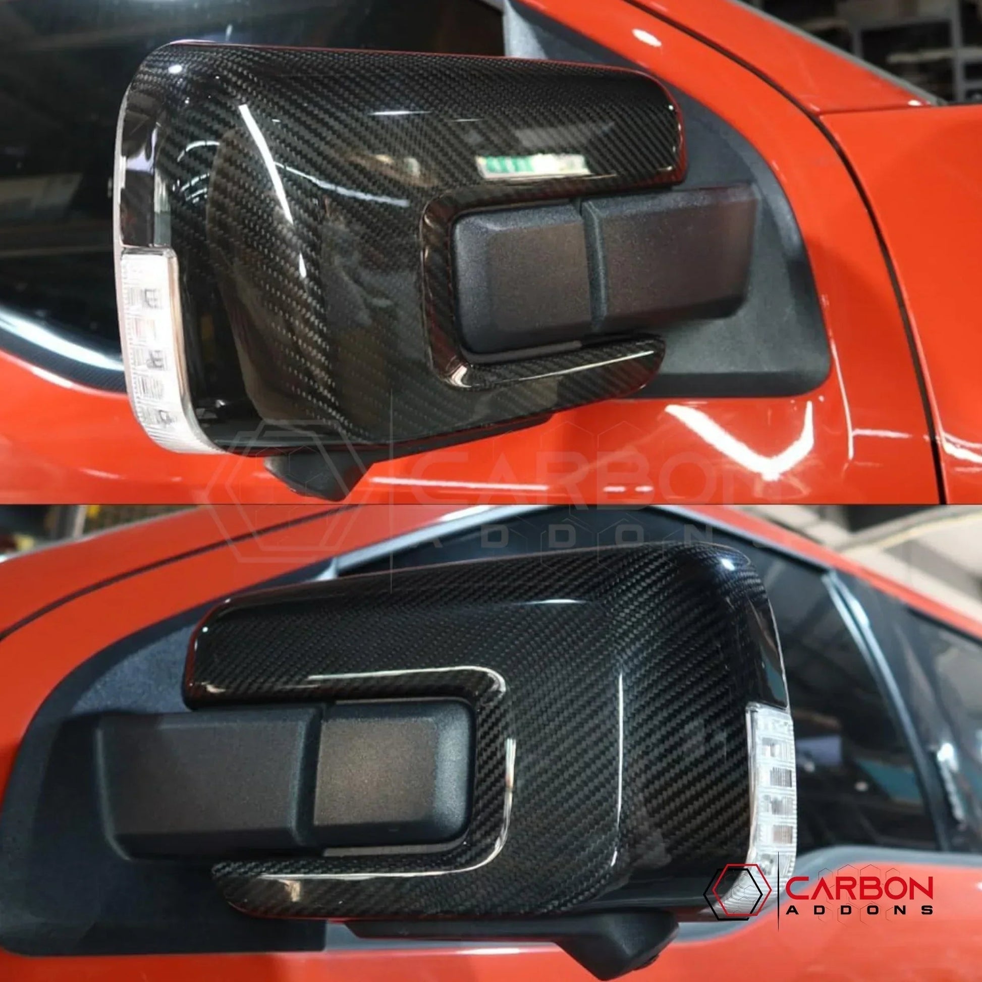 Real Carbon Fiber Side Mirror Covers for 2021+ Ford F-150