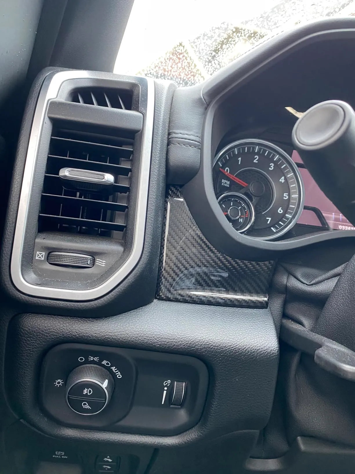 2019+ RAM 1500/TRX Driver Side Left Dash Trim Hard Carbon Fiber Cover