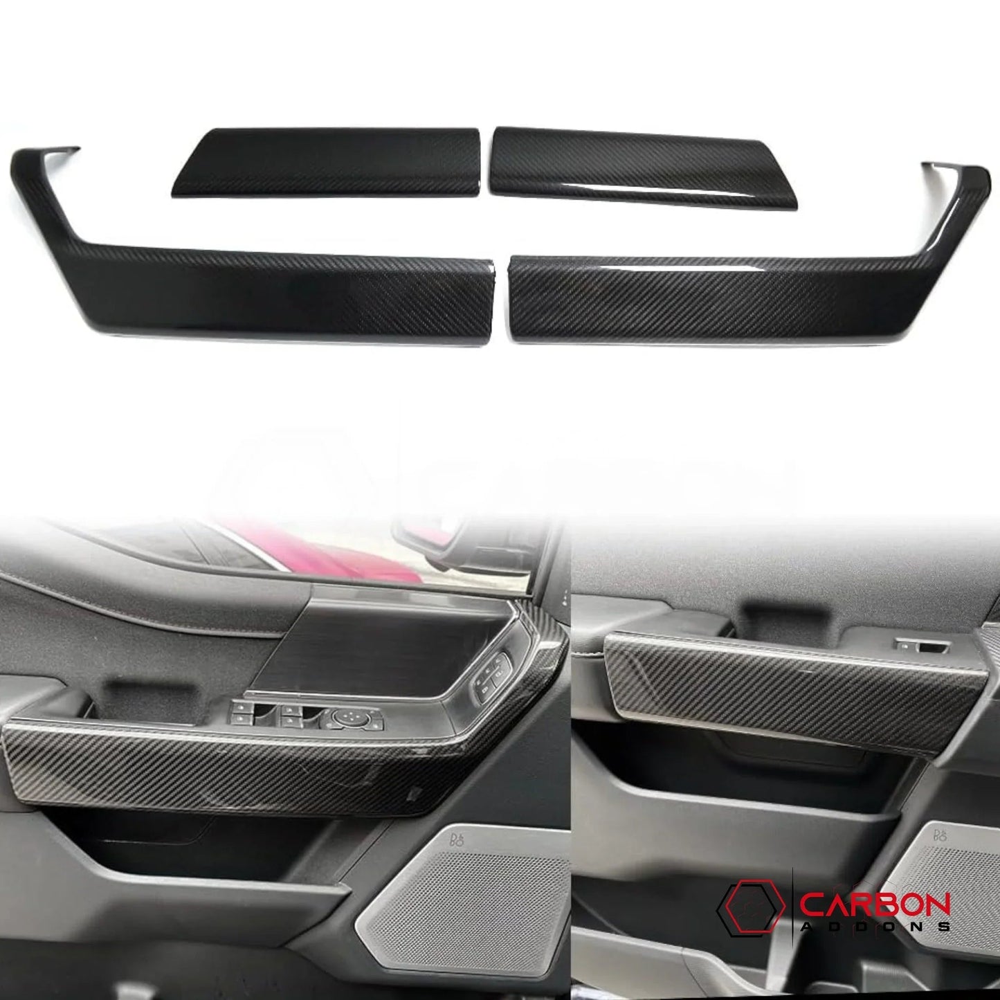 F150 2021-Up Door Panel Trim Hard Carbon Fiber Cover