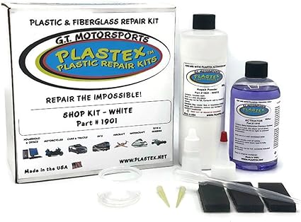 Plastex Plastic and Fiberglass Repair - Easily fix, Recreate Broken Plastic, Wood and Much More! Plastex Large/Shop Kit (White)