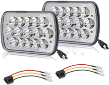 Black Pair 45w 7x6 5x7 6052 6054 H5054 H6054 Hilow Sealed Beam LED Headlights Replacement For Chevy Express Cargo Van 1500