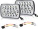 Black Pair 45w 7x6 5x7 6052 6054 H5054 H6054 Hilow Sealed Beam LED Headlights Replacement For Chevy Express Cargo Van 1500