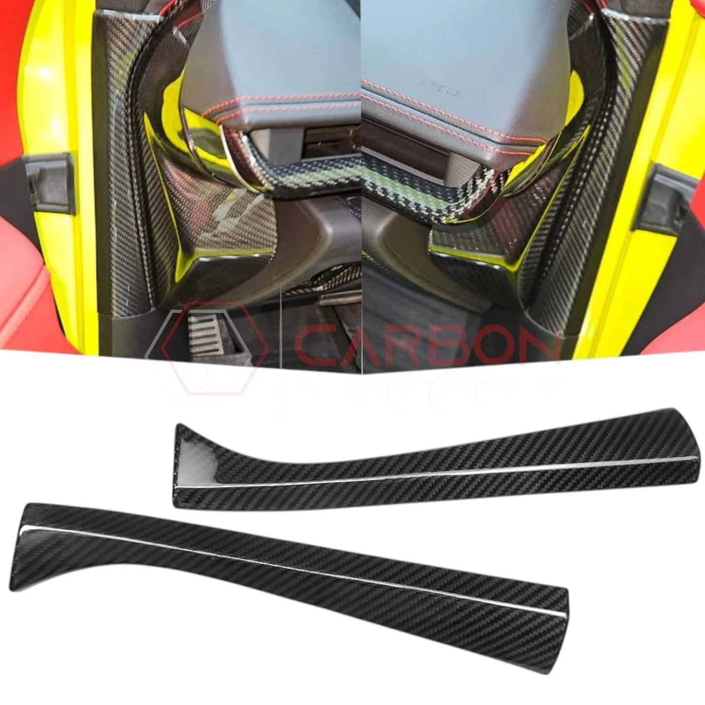 C8 Corvette Real Carbon Fiber Dashboard Side Trim Covers