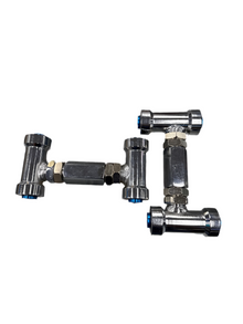 NNR Front Upper Camber Arms Nissan 300ZX / R32GTR Polished Silver with Blue Bushing Ends