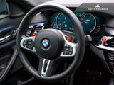 AutoTecknic Replacement Carbon Steering Wheel Top Cover - F95 X5M | F96 X6M